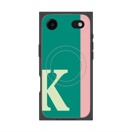 プレミアムスクエアケース with MagSafe［ オリジナル - initial color line - K green ］