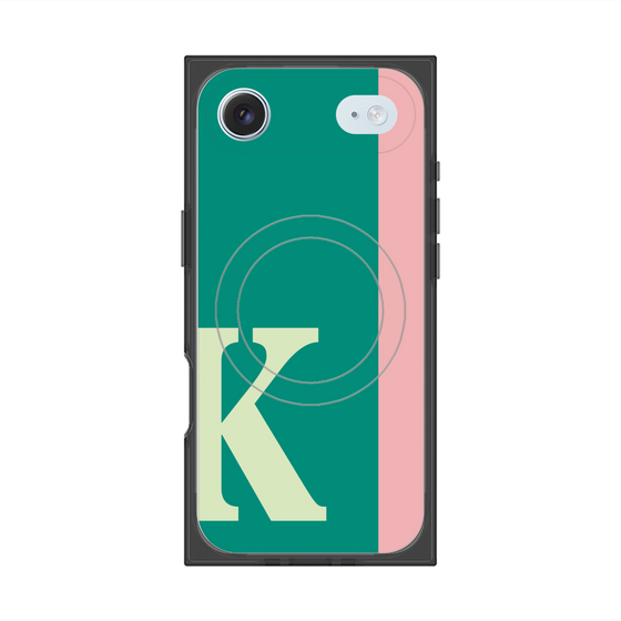 プレミアムスクエアケース with MagSafe［ オリジナル - initial color line - K green ］