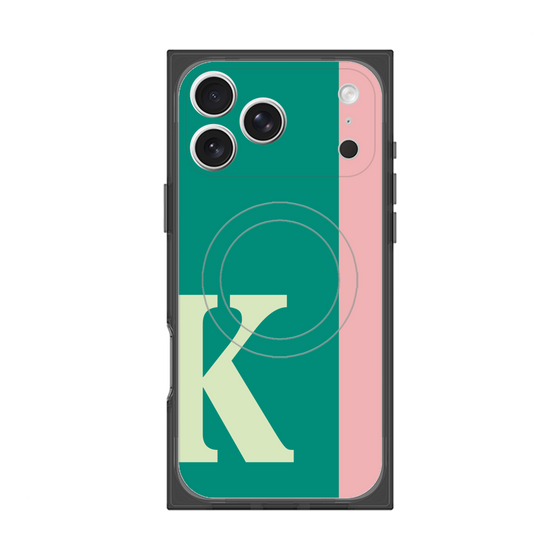 プレミアムスクエアケース with MagSafe［ オリジナル - initial color line - K green ］