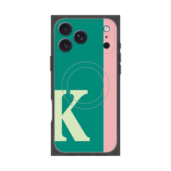 プレミアムスクエアケース with MagSafe［ オリジナル - initial color line - K green ］
