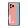 プレミアムスクエアケース with MagSafe［ オリジナル - initial color line - L pink ］