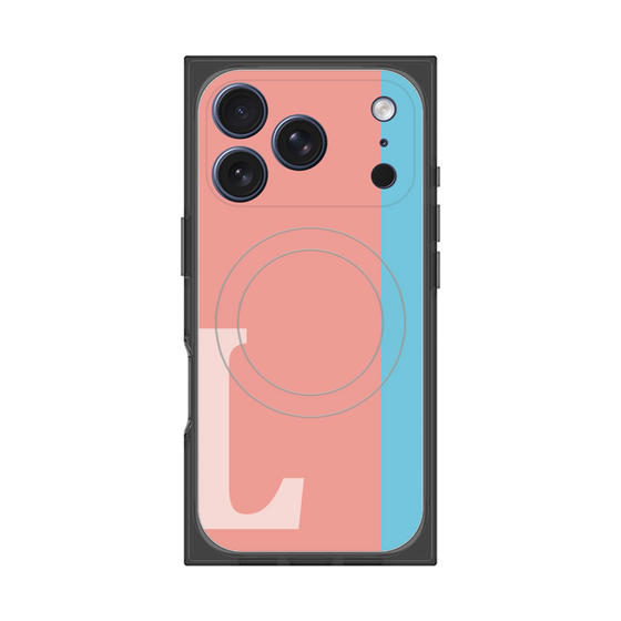 プレミアムスクエアケース with MagSafe［ オリジナル - initial color line - L pink ］