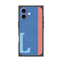 プレミアムスクエアケース with MagSafe［ オリジナル - initial color line - L blue ］