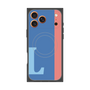 プレミアムスクエアケース with MagSafe［ オリジナル - initial color line - L blue ］