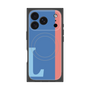プレミアムスクエアケース with MagSafe［ オリジナル - initial color line - L blue ］
