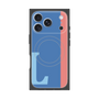 プレミアムスクエアケース with MagSafe［ オリジナル - initial color line - L blue ］