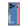 プレミアムスクエアケース with MagSafe［ オリジナル - initial color line - L blue ］
