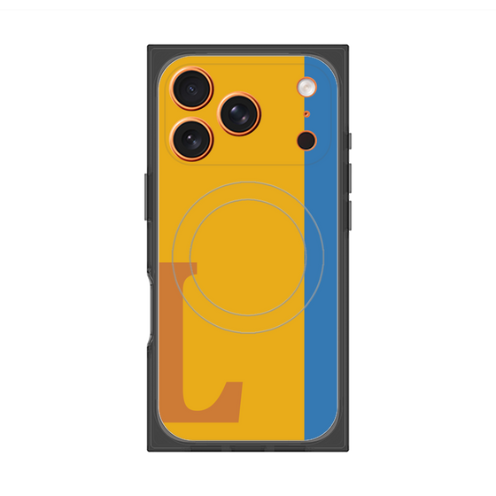 プレミアムスクエアケース with MagSafe［ オリジナル - initial color line - L orange ］