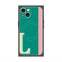 プレミアムスクエアケース with MagSafe［ オリジナル - initial color line - L green ］