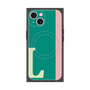 プレミアムスクエアケース with MagSafe［ オリジナル - initial color line - L green ］