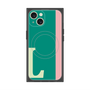 プレミアムスクエアケース with MagSafe［ オリジナル - initial color line - L green ］