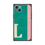 プレミアムスクエアケース with MagSafe［ オリジナル - initial color line - L green ］