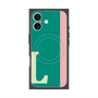 プレミアムスクエアケース with MagSafe［ オリジナル - initial color line - L green ］