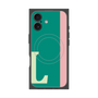 プレミアムスクエアケース with MagSafe［ オリジナル - initial color line - L green ］
