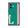 プレミアムスクエアケース with MagSafe［ オリジナル - initial color line - L green ］