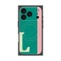 プレミアムスクエアケース with MagSafe［ オリジナル - initial color line - L green ］