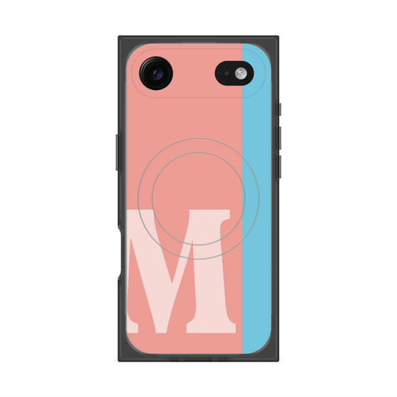 プレミアムスクエアケース with MagSafe［ オリジナル - initial color line - M pink ］