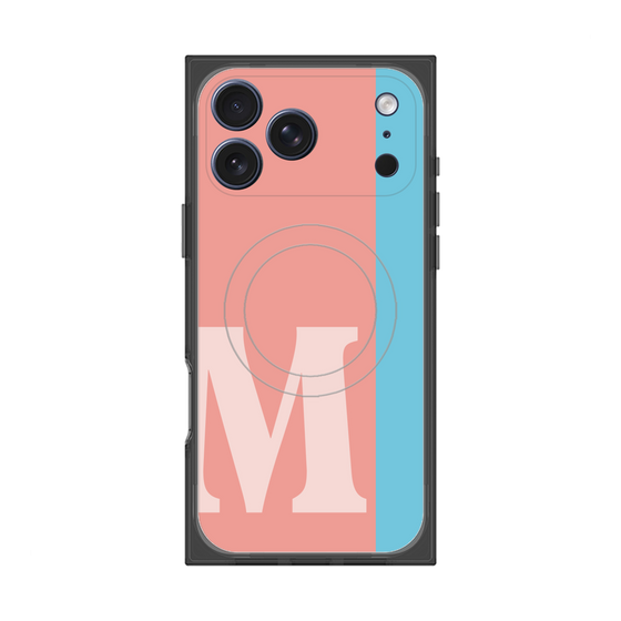 プレミアムスクエアケース with MagSafe［ オリジナル - initial color line - M pink ］