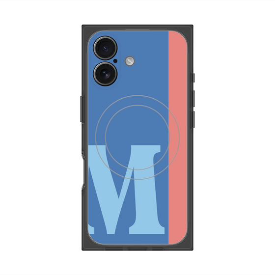 プレミアムスクエアケース with MagSafe［ オリジナル - initial color line - M blue ］