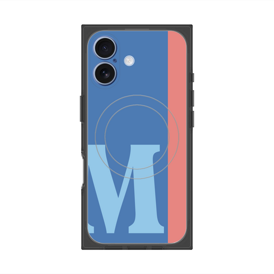 プレミアムスクエアケース with MagSafe［ オリジナル - initial color line - M blue ］