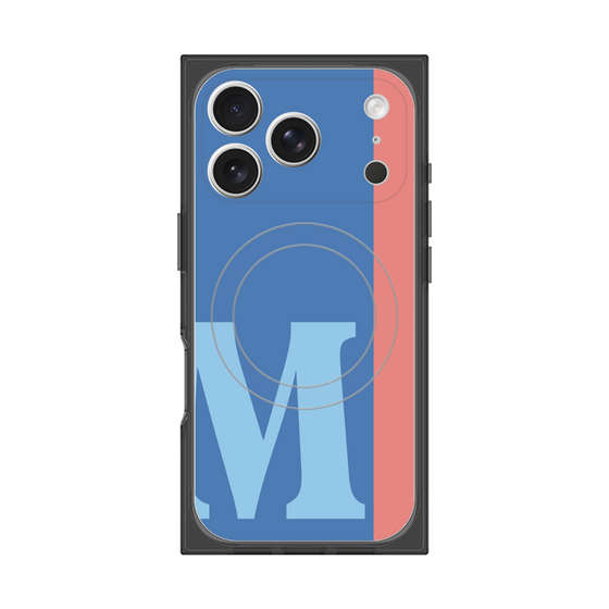 プレミアムスクエアケース with MagSafe［ オリジナル - initial color line - M blue ］