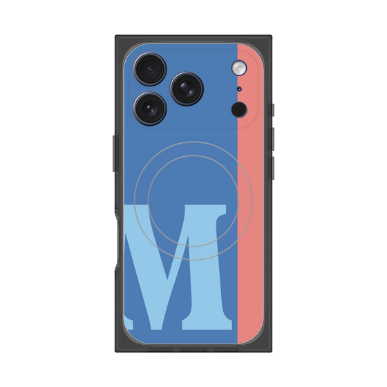 プレミアムスクエアケース with MagSafe［ オリジナル - initial color line - M blue ］