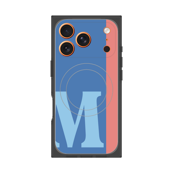 プレミアムスクエアケース with MagSafe［ オリジナル - initial color line - M blue ］