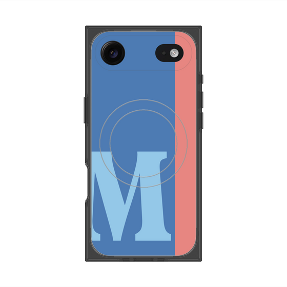 プレミアムスクエアケース with MagSafe［ オリジナル - initial color line - M blue ］