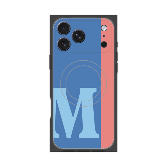 プレミアムスクエアケース with MagSafe［ オリジナル - initial color line - M blue ］
