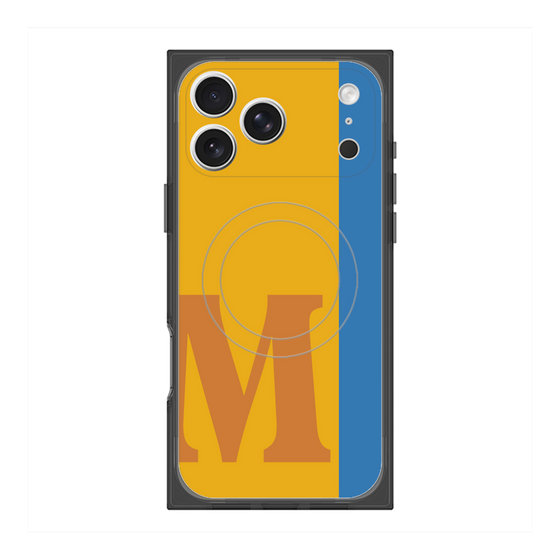 プレミアムスクエアケース with MagSafe［ オリジナル - initial color line - M orange ］