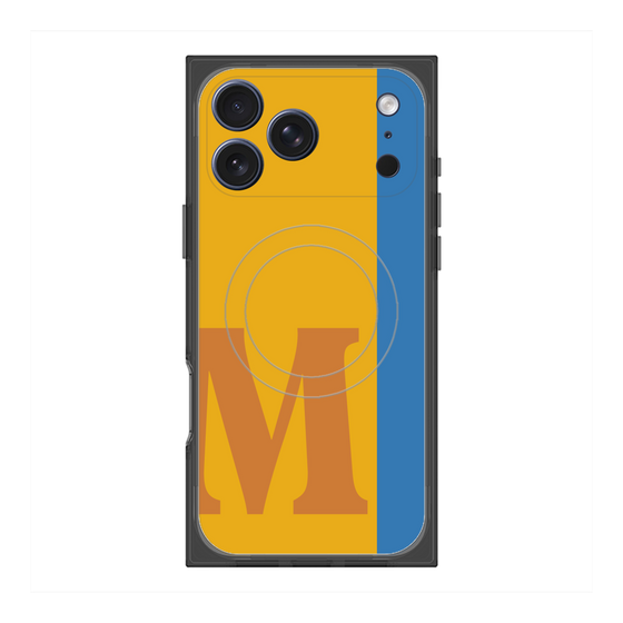 プレミアムスクエアケース with MagSafe［ オリジナル - initial color line - M orange ］