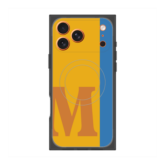 プレミアムスクエアケース with MagSafe［ オリジナル - initial color line - M orange ］
