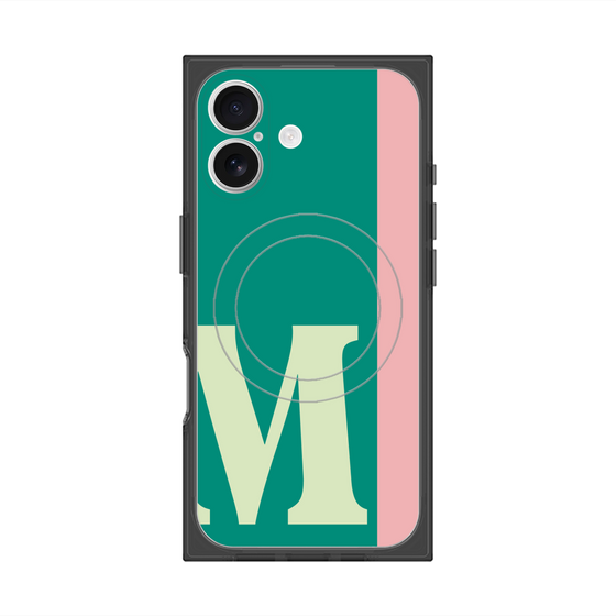プレミアムスクエアケース with MagSafe［ オリジナル - initial color line - M green ］