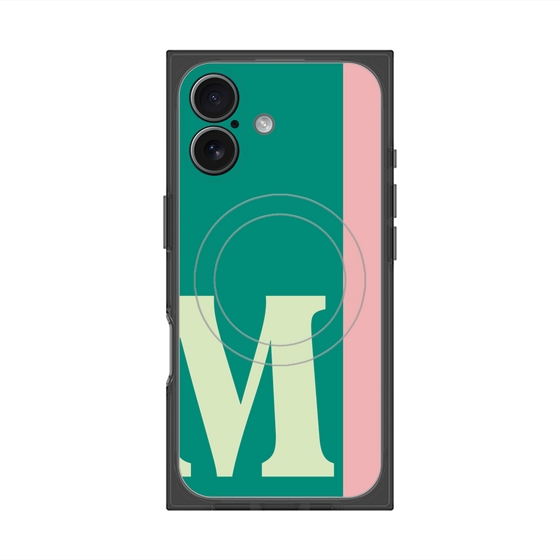 プレミアムスクエアケース with MagSafe［ オリジナル - initial color line - M green ］