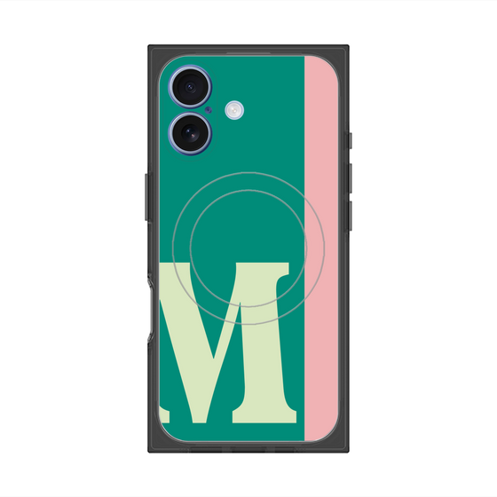プレミアムスクエアケース with MagSafe［ オリジナル - initial color line - M green ］
