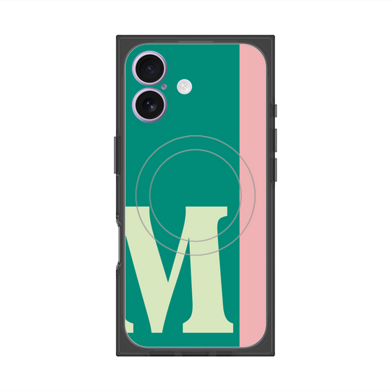 プレミアムスクエアケース with MagSafe［ オリジナル - initial color line - M green ］