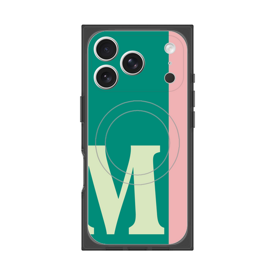 プレミアムスクエアケース with MagSafe［ オリジナル - initial color line - M green ］