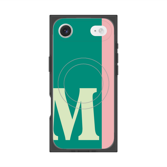 プレミアムスクエアケース with MagSafe［ オリジナル - initial color line - M green ］