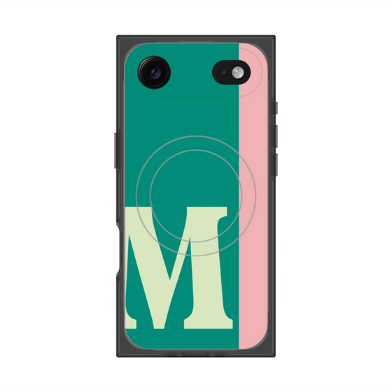 プレミアムスクエアケース with MagSafe［ オリジナル - initial color line - M green ］