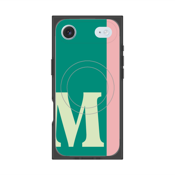 プレミアムスクエアケース with MagSafe［ オリジナル - initial color line - M green ］
