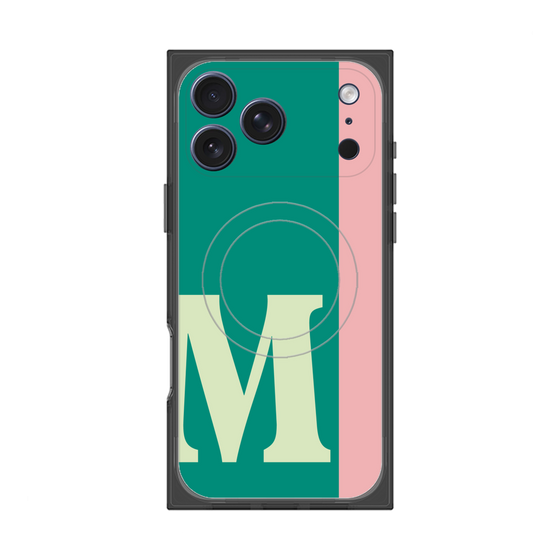 プレミアムスクエアケース with MagSafe［ オリジナル - initial color line - M green ］