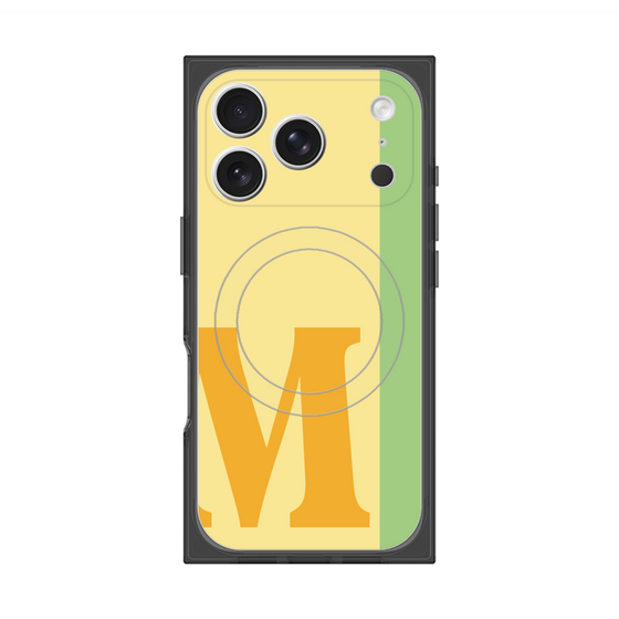 プレミアムスクエアケース with MagSafe［ オリジナル - initial color line - M yellow ］