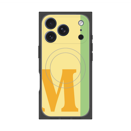 プレミアムスクエアケース with MagSafe［ オリジナル - initial color line - M yellow ］