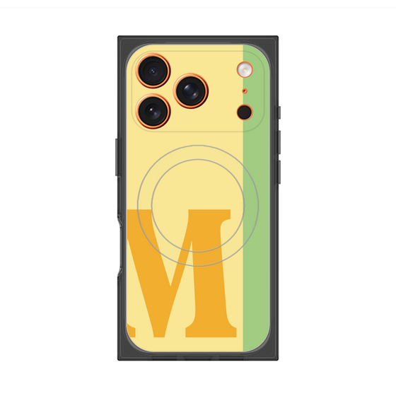 プレミアムスクエアケース with MagSafe［ オリジナル - initial color line - M yellow ］