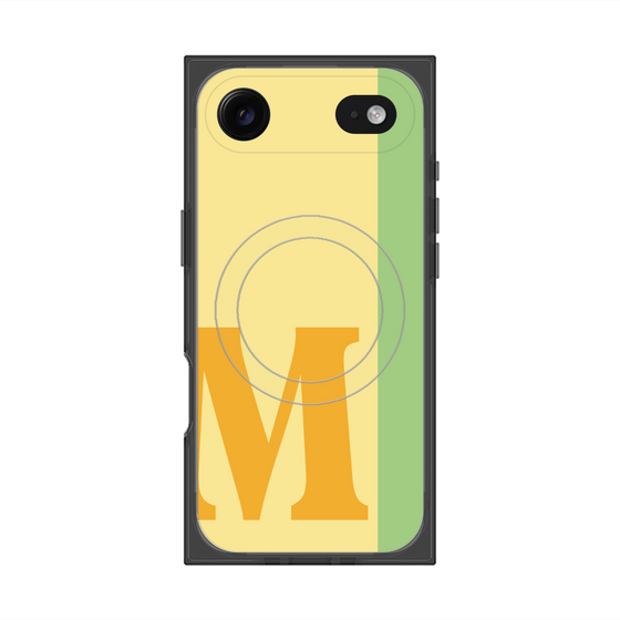 プレミアムスクエアケース with MagSafe［ オリジナル - initial color line - M yellow ］