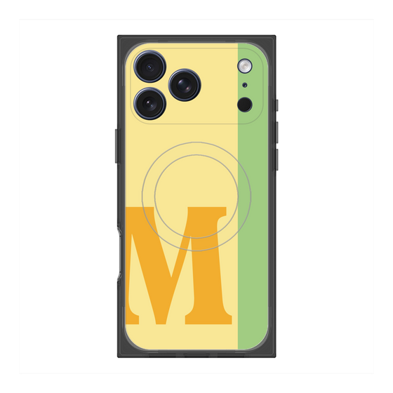 プレミアムスクエアケース with MagSafe［ オリジナル - initial color line - M yellow ］