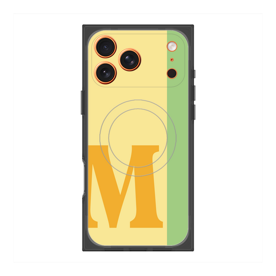 プレミアムスクエアケース with MagSafe［ オリジナル - initial color line - M yellow ］