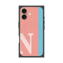 プレミアムスクエアケース with MagSafe［ オリジナル - initial color line - N pink ］