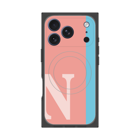 プレミアムスクエアケース with MagSafe［ オリジナル - initial color line - N pink ］