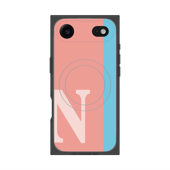 プレミアムスクエアケース with MagSafe［ オリジナル - initial color line - N pink ］